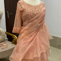 Elegant Designer Ruffle Saree saree style 2024 e #style new embroidery saree. 