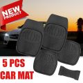 High quality 5 PCS Car  Universal PVC Car floor mat - black. 