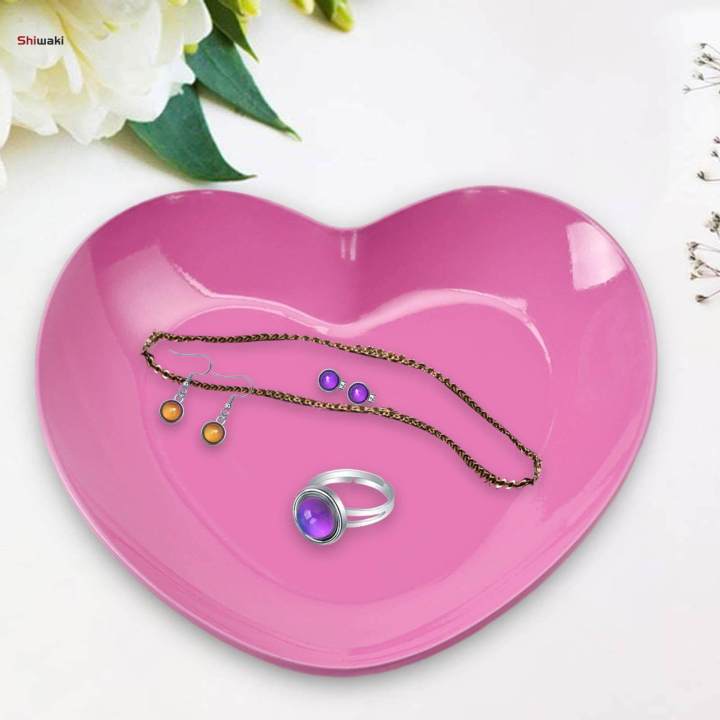 Heart Shape Jewelry Storage Tray Rings Earrings Necklaces Organizer Metal