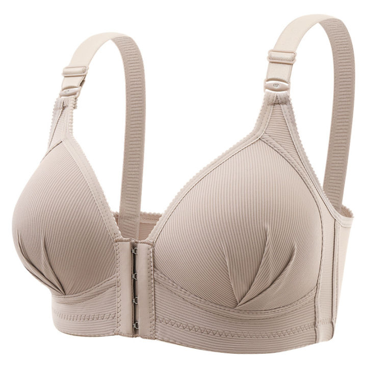New Large Size Gathered Front Buckle Style Back Without Steel Ring Bra Soft and Traceless Thin Size Underwear For Womencosplay