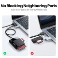 UGREEN SD Card Reader USB 3.0 Card Hub Adapter 5Gbps Read 4 Cards Simultaneously CF, CFI, TF, SDXC, SDHC, SD, MMC, Micro SDXC, Micro SD, Micro SDHC, MS, UHS-I for Windows, Mac, Linux. 