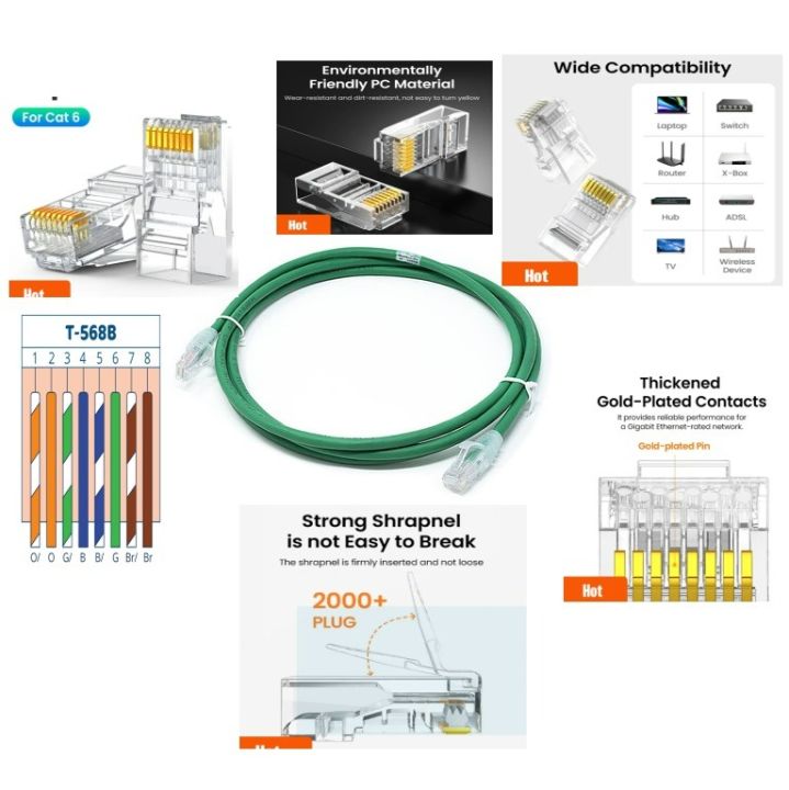 Corning Cat6 Corning Futurecom Patch Cord RJ45 Patch Cord Pure Copper Taiwan with Gold Plated Connector