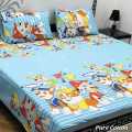 King Size Double  Cotton Bedsheets for Kids Room  Cartoon Printed Bedsheets. 