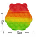 Planet X - Pop It Bubble Fidget Spinner in Playful Rainbow Owl Shape - 4 Inches. 