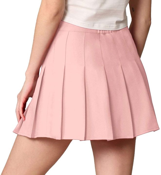 Skirts%20Store%20Women's%20High%20Waisted%20Casual%20Dress,%20School%20Uniforms%20Solid%20Pleated%20Short%20Skirt%20-%20Skirt%20For%20Women%20-%20Night%20Skirt%20For%20Women%20-%20Pink%20Skirt%20-%20Image%206