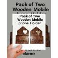 Pack of 2 wooden made wall mobile holder/Remote holder with brand name. 