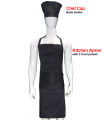 Chef uniform set cooking uniform baking dress black chef coat. 