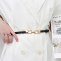 Fashion Gold Metal Hook Buckle Adjustable Thin Belts for Women Ladies Retro Faux Leather Waistband Coat Dress Waist Belt. 
