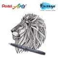 Pentel Pointliner S20P Technical Drawing Drafting Sketching Pen [Set of 5] (0.05/0.1/0.3/0.5/0.8MM). 