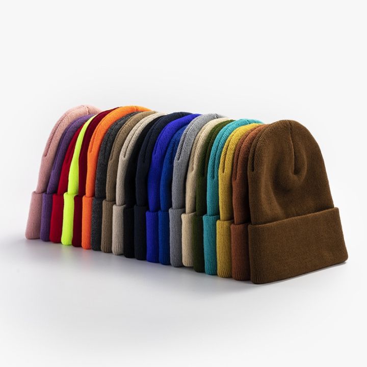 20 Colors New Korean Wool Acrylic Knitted Caps Women Men Skullcap Autumn Winter Elastic Skullies Beanies Cap Wholesale Killer Bzzo