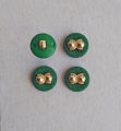 | Fancy Buttons for Men/Women Kurta, Kurti | Ladies and Gents Suit, Coat, Shirt Buttons | Fancy Buttons4-Pieces Fancy Green Coconut with Gold Shank Buttons. 