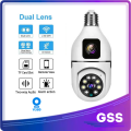 GSS E27 1080p Smart Home Security Camera, E27 Light Bulb WiFi IP Camera with 1 Million Ultra Clear Lens, Infrared Night Vision, and SD Card Slot. 