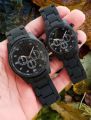 Pair Watches For Couples | Pack of 2 Couple Rubber Chain Watch | Couple Watches | high quality | black Color. 