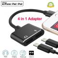 4 in 1 iPhone Dual Ports Lightning Gaming Splitter Adapter for iphone, Headphone Jack Aux Audio & Charger Adapter Cable Dongle Connector Compatible for lPhone 7/ 7 Plus 8/ 8 Plus / X. 