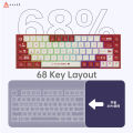 AJAZZ AK680 Gaming Mechanical Keyboard ABS Keycap 68 Keys Wireless Bluetooth / Usb Dongle Keyboard Hot Swap Custom Gasket for Pc Laptop. 