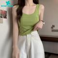 Women Vest Women Vest Tank Top Sleeveless Backless U Neck Padded Slim Fit Elastic Solid Color Soft Cropped Top Camisole Sleeveless Vest. 