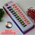 Fashion 24 pcs Set of Chrome Magnetic False Nails / Sticky Glue ADHESIVE Nail / Press on Nails Set For Girls / Artificial Chrome Nails For ladies / Professional and Branded nails for women / Fashion Nahun. 
