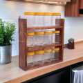 Wooden Spice Rack || Wooden Shelf || Kitchen Organization idea || Kitchen Shelves || Essential Oil Rack || Spices || Jar Shelf || With Jars and Without Jars LightBrown & clear Clour. 