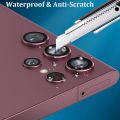 Samsung Galaxy S22 Ultra Camera Lens Protector, 9H Tempered Glass Camera Cover Screen Protector Metal Individual Ring for S22 Ultra 5G 2022 Release (Burgundy). 