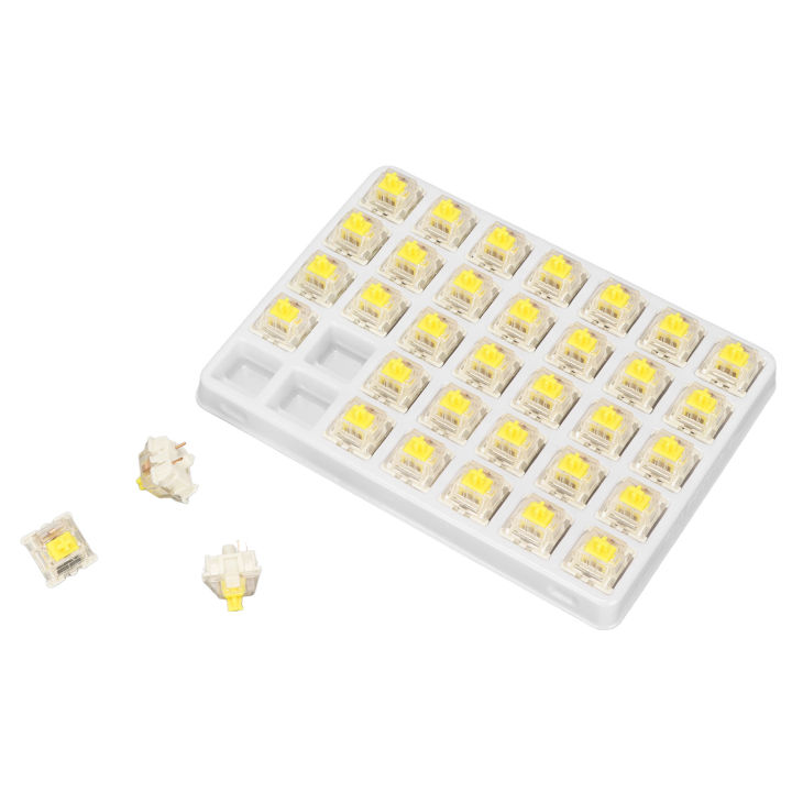 35 PCS Keyboard Switch G Yellow Pro Switches Pre Lubed 3 Pin RGB SMD Linear Single Spring Switches for Mechanical Keyboard
