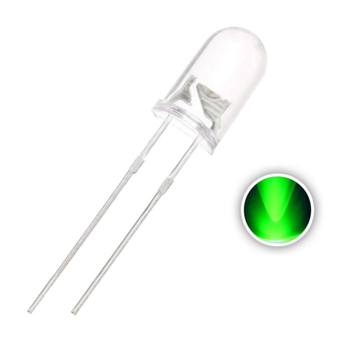 20 pcs Green LED Light Emitting Diode 5mm LED Bulbs 3 Vlot 20MA for Electrical Circuitry and Parts