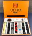 i20 Ultra Max Suit with Earphones 7 in1 set with earbuds - Ultra  Smart Watch 7 In 1- i20  Ultra Smart Watches - Ultra 10 in 1- T900 ultra Smart Watches- Ultra 7 in 1- With Wireless Charging Capacity - Ultra 7 in 1 - i20 ultra watch with Golden strap .. 