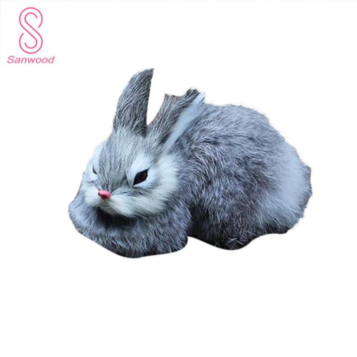 Cute 15cm Mini Realistic Rabbit Plush Toy Animal Bunny Model Gift