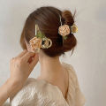 Large Metal Flower Hair Clip Korean Version Hair Accessories Back Head Catch. 