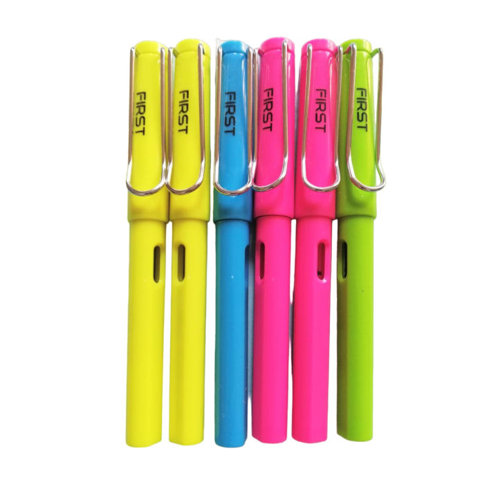Pack of Writing Branded Fountain Pens - 6Pcs