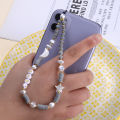 Beaded Phone Strap Iphone Charm Phone Charms Phone Bracelet Strap Star Keychain Phone Charms Strap Pearl Lanyard. 
