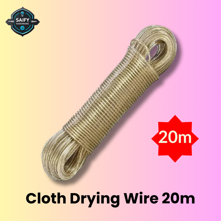 Kapray Sukhane Ki Rassi 20 Meter | 65.5 ft – Strong Metal Wire Coated ...