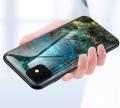 For Iphone 11 Marble Case, Gemstones Glass Back + Soft TPU Frame Patterned Shockproof Cover Casing. 