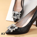 【Value Bundle】 1Pcs Fashion Shoes Decorations Clip Women Shoe Buckle Accessories High-heeled Square Rhinestones Removable Shoes Decoration Flower.