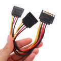 1PC 20CM Sata Extension Cord For HDD SSD Hard Disk SATA Power Y Splitter Cable 15 Pin Male To Dual 15 Pin Female Power Cable Mushen. 