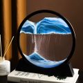 Sandscape Painting 3D Moving Sand Art Hourglass Timer, Decorative Showpiece with Metal Stand. 