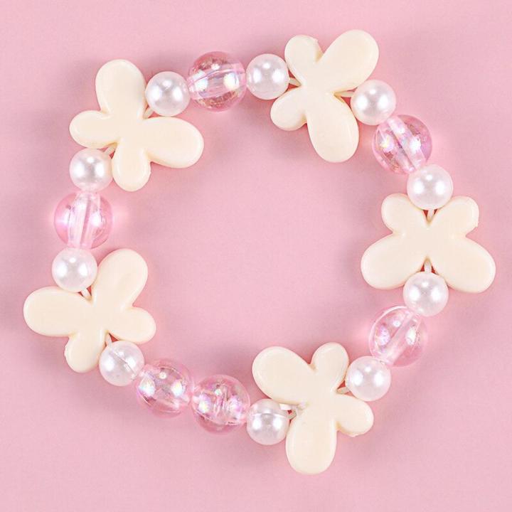Pink Flower Bow Bracelet For Children Friendship Bracelets For Girls Cute Acrylic Fashion Jewelry Accessories 2022 Charms Gift