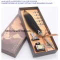 Feather Quill Dip Pen Calligraphy Pen Set with 5 Metal Nibs Natural Handcrafted Luxury Quill Pen and Ink Set Best Gift. 