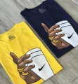 Hand WIth Cup Printed Cotton Half Sleeves O Neck Tshirt For Men & Boys. 