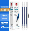 Deli 20Pcs/lot Gel Pen Refill 0.5mm Ink Black Red Blue Colors Refills Writing Signature School Stationery Supplies Pen Core Gift. 