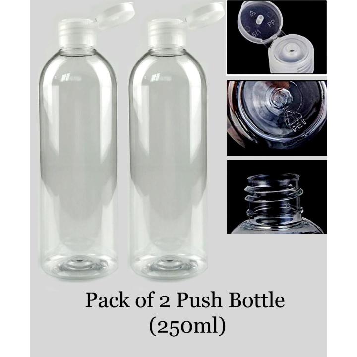 Empty Plastic Push Bottle 250ml / Empty Bottles for Hair Oil / Lotion Bottles Empty Push Bottles