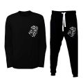 New Arrival Lion Face Printed Full Sleeves T shirt With Trouser Gym & Sports Wear Tracksuit For Men. 