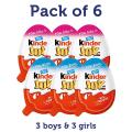 Kinder Joy Chocolate Egg 20gm X 6Pcs (Boys & Girls). 