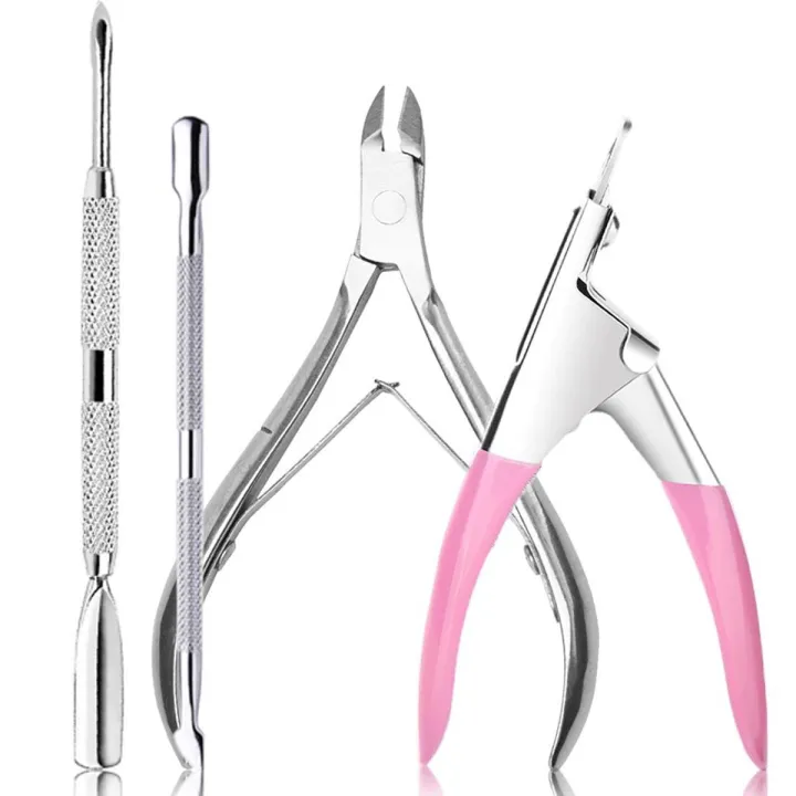 Professional Nail Tools Including Acrylic Gel False Nail Cutter, Nail Clipper, Cuticle Pusher and In