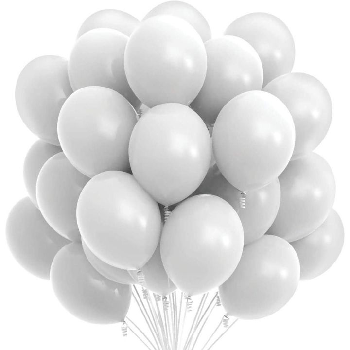 White Balloons - White Color Latex Balloon (10, 25, 50, 100) Pieces