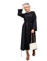 Turkish Black Coat Islamic Abaya Dubai Style. 