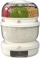 Double Layer 360° Rotating Food Dispenser, 6 Grains and Grain Storage Container, Household Rice Grain Storage Box Sorting Rice Storage Tank,A H F Gadets. 