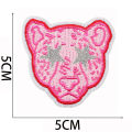 Pink Series Patches for Clothing Cheetah Mixed Embroidery Cloth Sticking Cartoon Smiling Face Love Patch Sticking Motifs. 