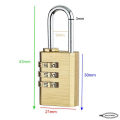 Combination Lock Small Padlock For Luggage, Backpack, Briefcase, Lock Travel Suitcase Zip Jewelry Brass Body with Blister Packing - Golden. 