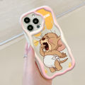 Hontinga for Vivo Y17S Back Cover Tom and Jerry Cream Texture Phone Case Wavy Edge Soft Silicone Cover. 