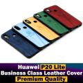Huawei P20 Lite Back Cover Perfect Quality Leather cover soft silicon flexible case Perfect Fitted Premium Flexible & Soft Gel Anti-Scratch Leather Back Cover Pouch For P20 Lite. 